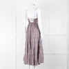 Free People Blue Lilac Striped Tiered Sleeveless Dress