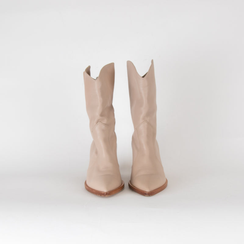 Gianvito Rossi Nude Cowboy Ankle Boots