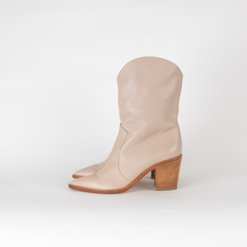Gianvito Rossi Nude Cowboy Ankle Boots