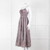 Free People Blue Lilac Striped Tiered Sleeveless Dress