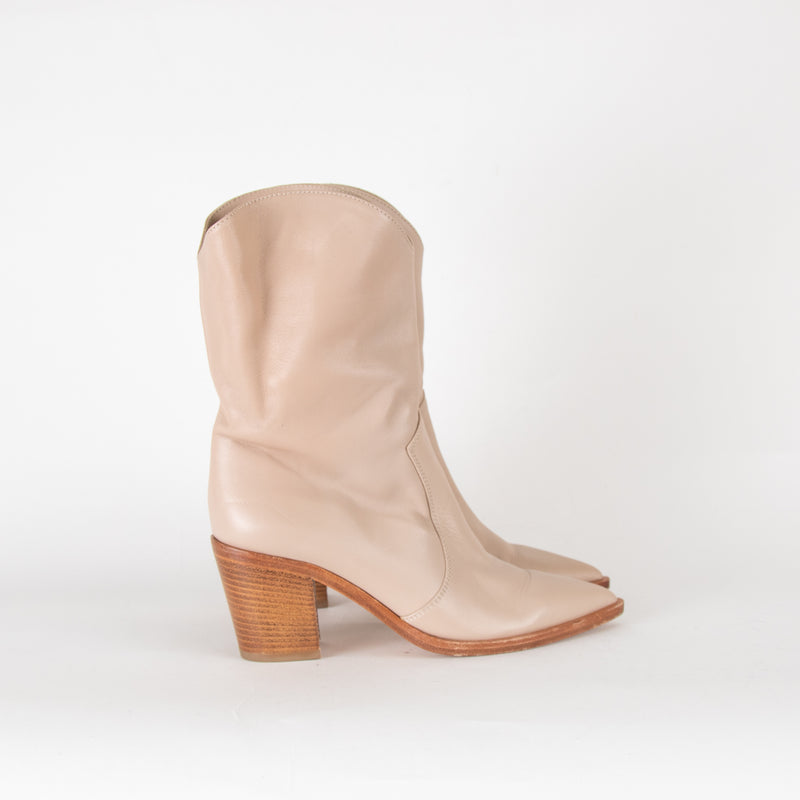 Gianvito Rossi Nude Cowboy Ankle Boots