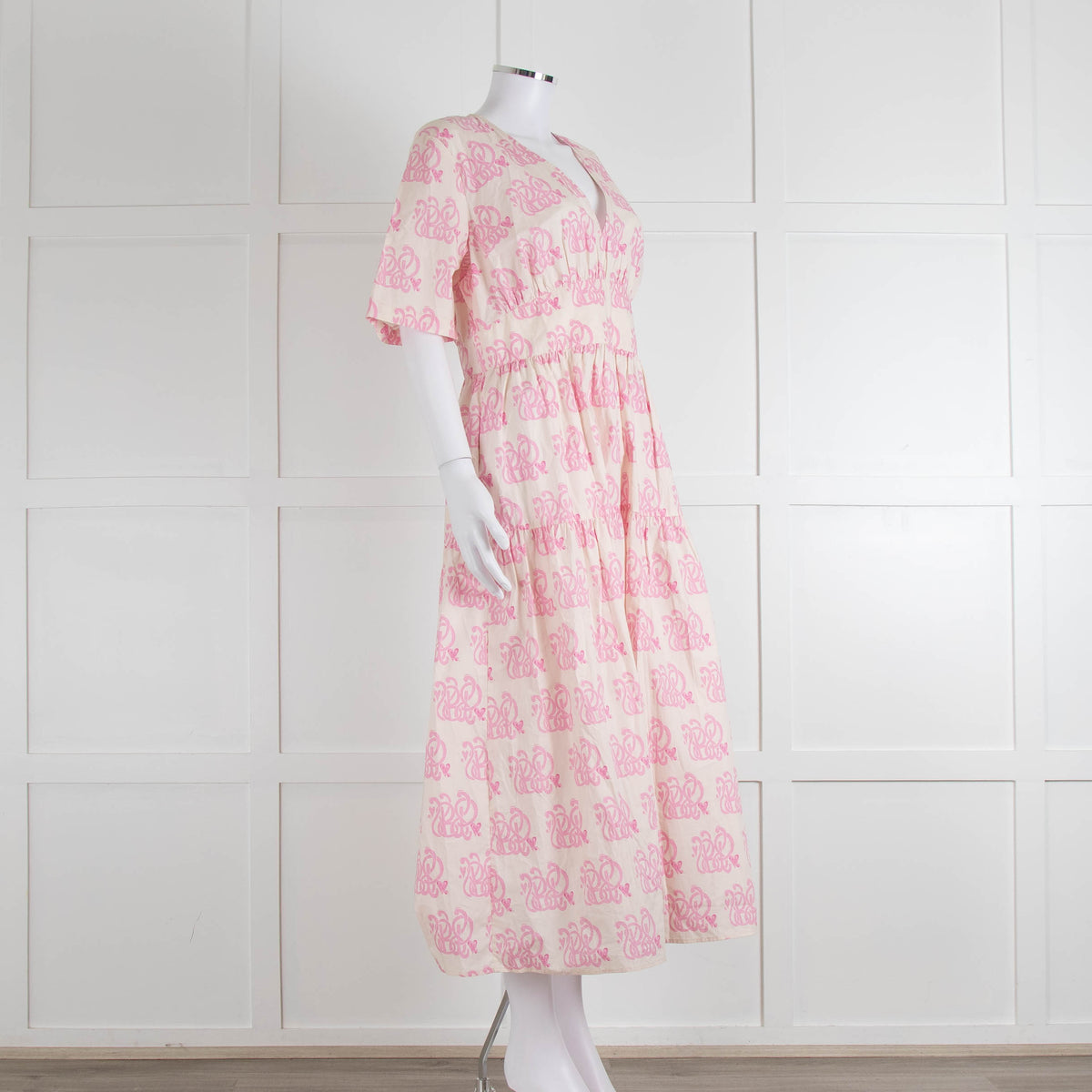 Baum Und Pferdgarten Pink Logo & Love Heart Print Cotton Dress