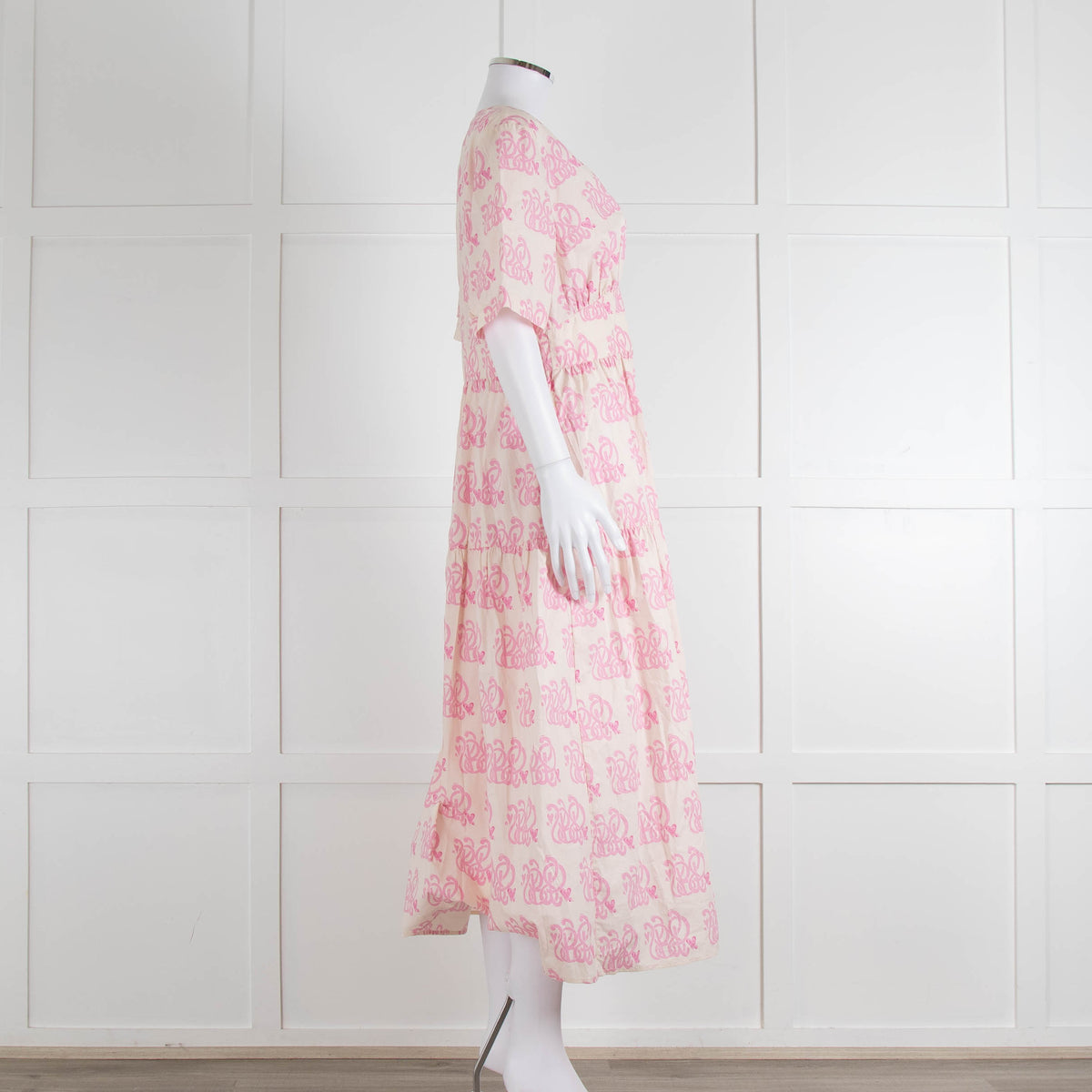 Baum Und Pferdgarten Pink Logo & Love Heart Print Cotton Dress