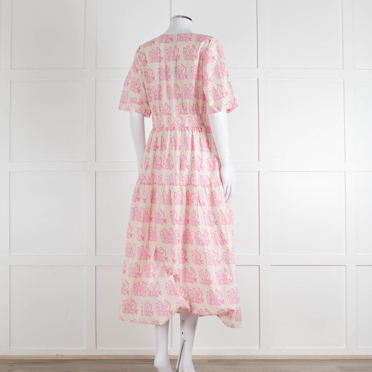 Baum Und Pferdgarten Pink Logo & Love Heart Print Cotton Dress