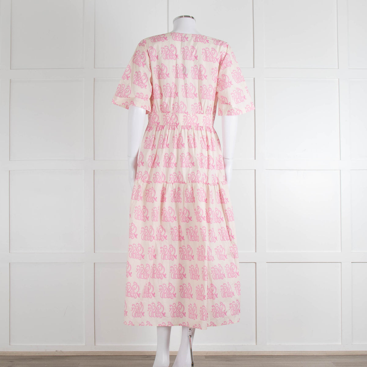 Baum Und Pferdgarten Pink Logo & Love Heart Print Cotton Dress