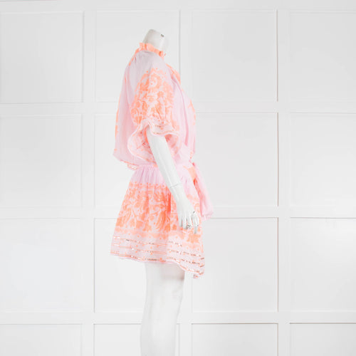 Juliet Dunn Pink/Orange Short Sun Dress