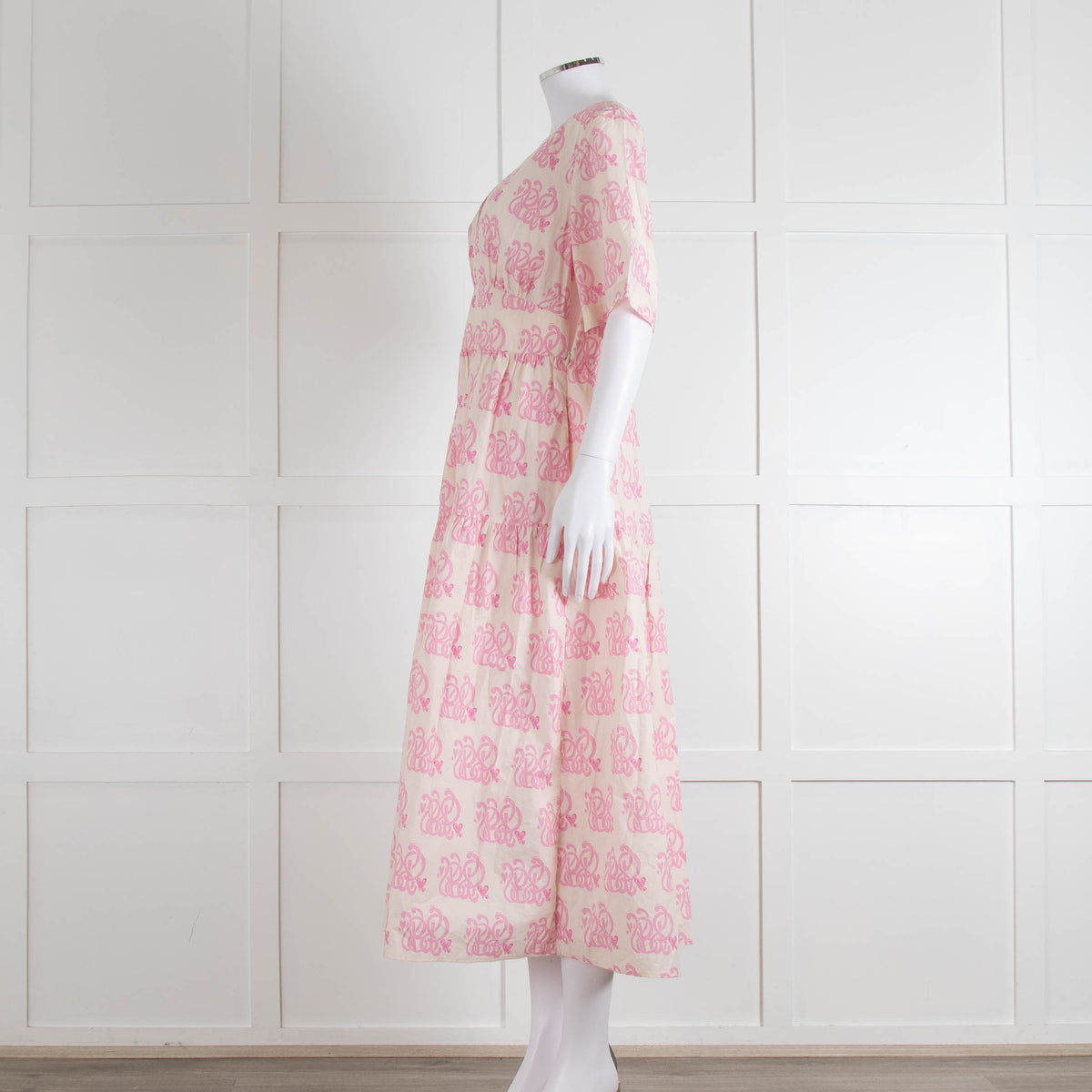Baum Und Pferdgarten Pink Logo & Love Heart Print Cotton Dress