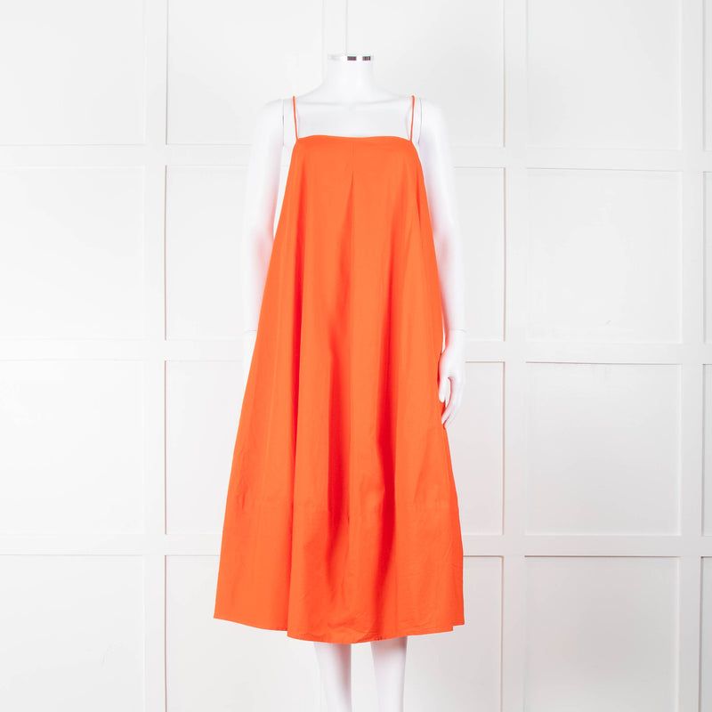 Free People Orange Cotton Sleeveless Puff Dress