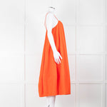 Free People Orange Cotton Sleeveless Puff Dress
