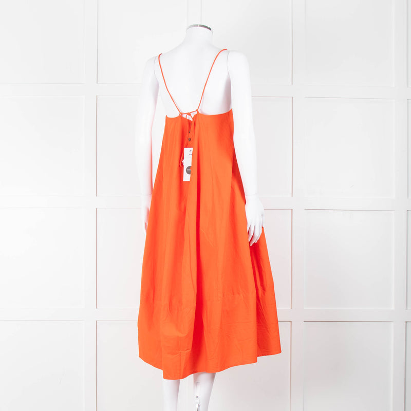 Free People Orange Cotton Sleeveless Puff Dress