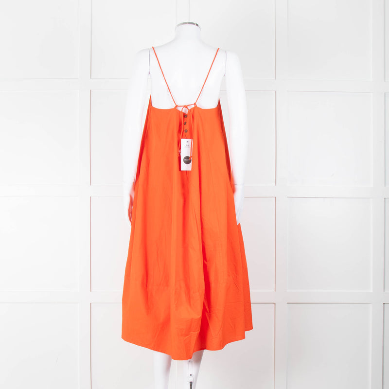 Free People Orange Cotton Sleeveless Puff Dress