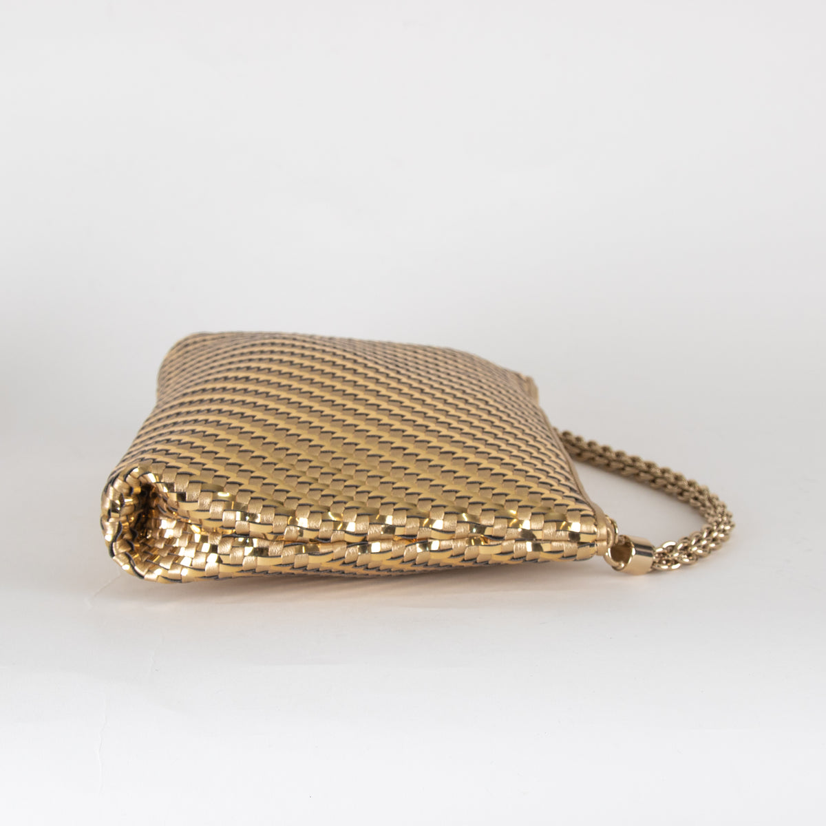 Jimmy Choo Gold Woven Tassle Clutch
