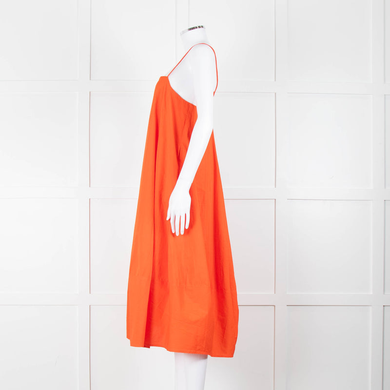 Free People Orange Cotton Sleeveless Puff Dress