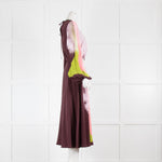 Roksanda Anahita Burgundy/Pink/Green Multicolored Silk Dress