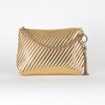 Jimmy Choo Gold Woven Tassle Clutch