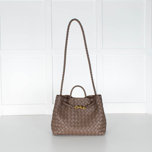 Bottega Veneta Taupe Medium Andiamo Tote Bag