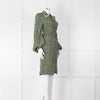 BY Timo Green Orange Floral Button Front Short Dress