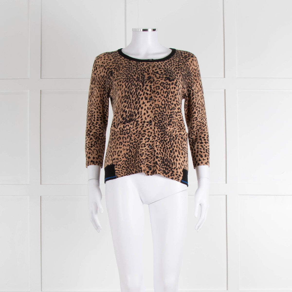 Jumper 1234 Brown Animal Print Cashmere Blend Cardigan