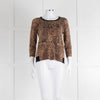 Jumper 1234 Brown Animal Print Cashmere Blend Cardigan