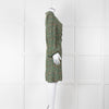 BY Timo Green Orange Floral Button Front Short Dress