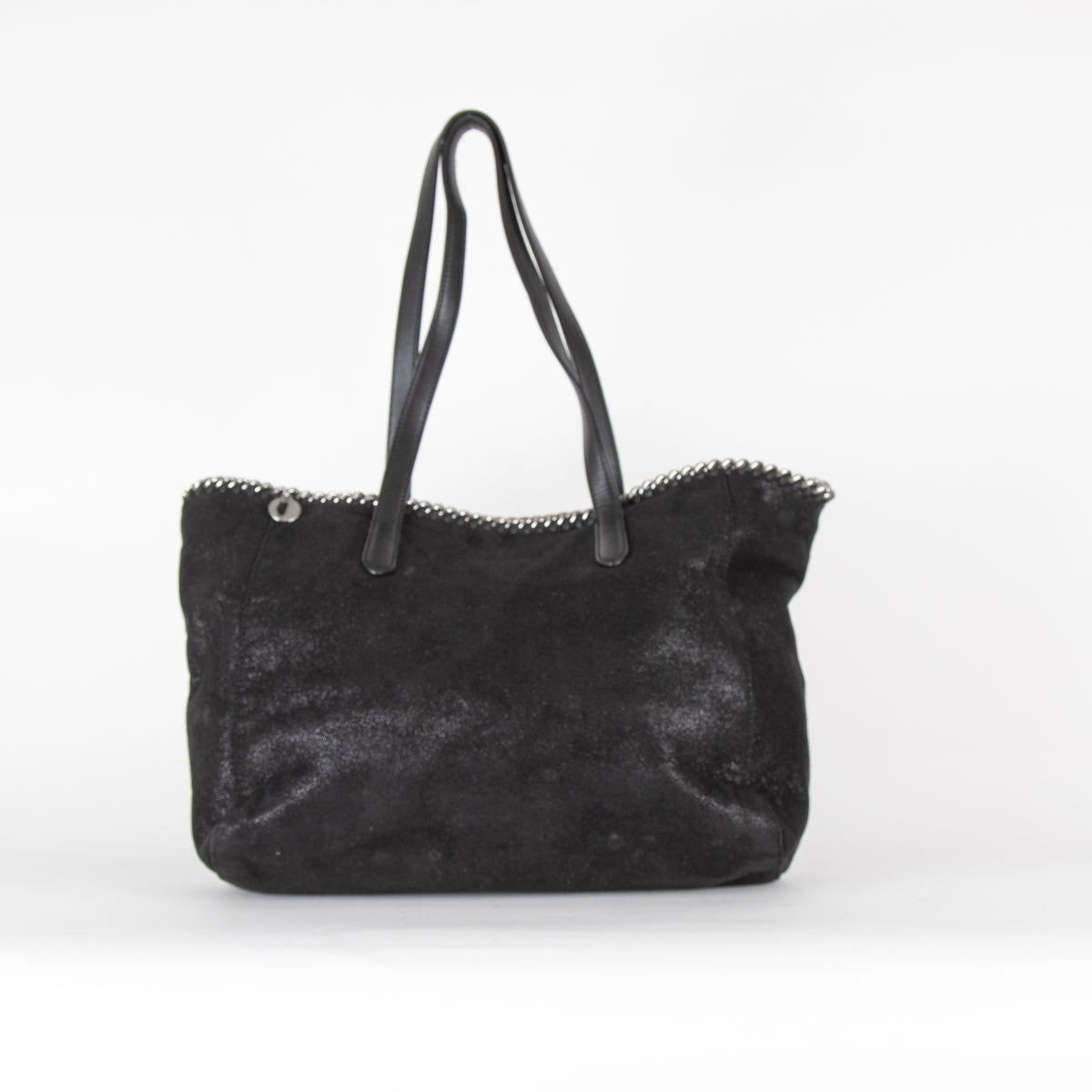Stella McCartney Black Shimmer Falabella Tote