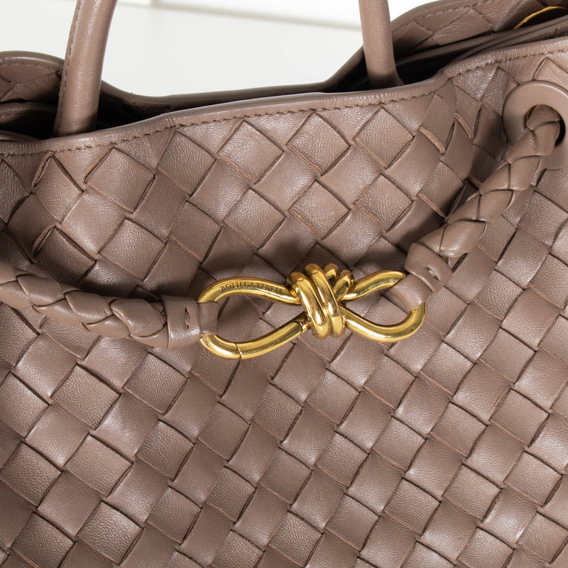 Bottega Veneta Taupe Medium Andiamo Tote Bag
