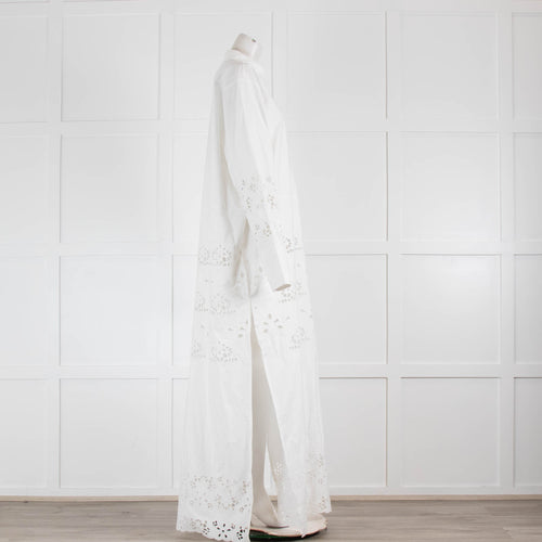 Nili Lotan Louanne White Lazer Cut Long Dress