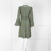 BY Timo Green Orange Floral Button Front Short Dress