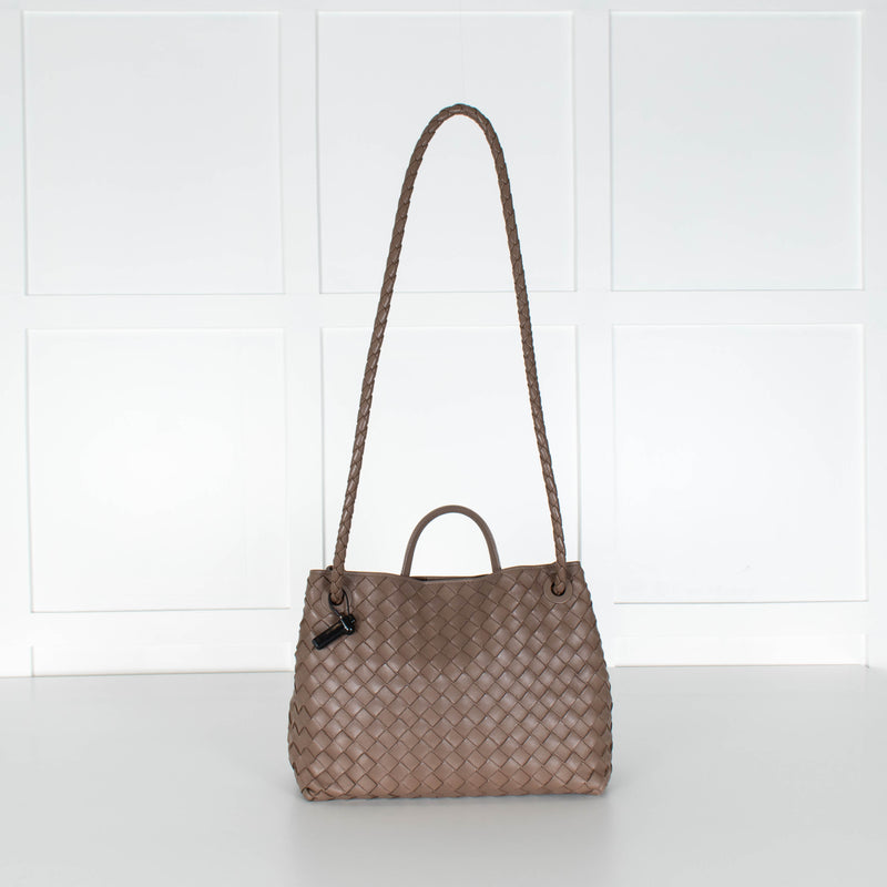 Bottega Veneta Taupe Medium Andiamo Tote Bag