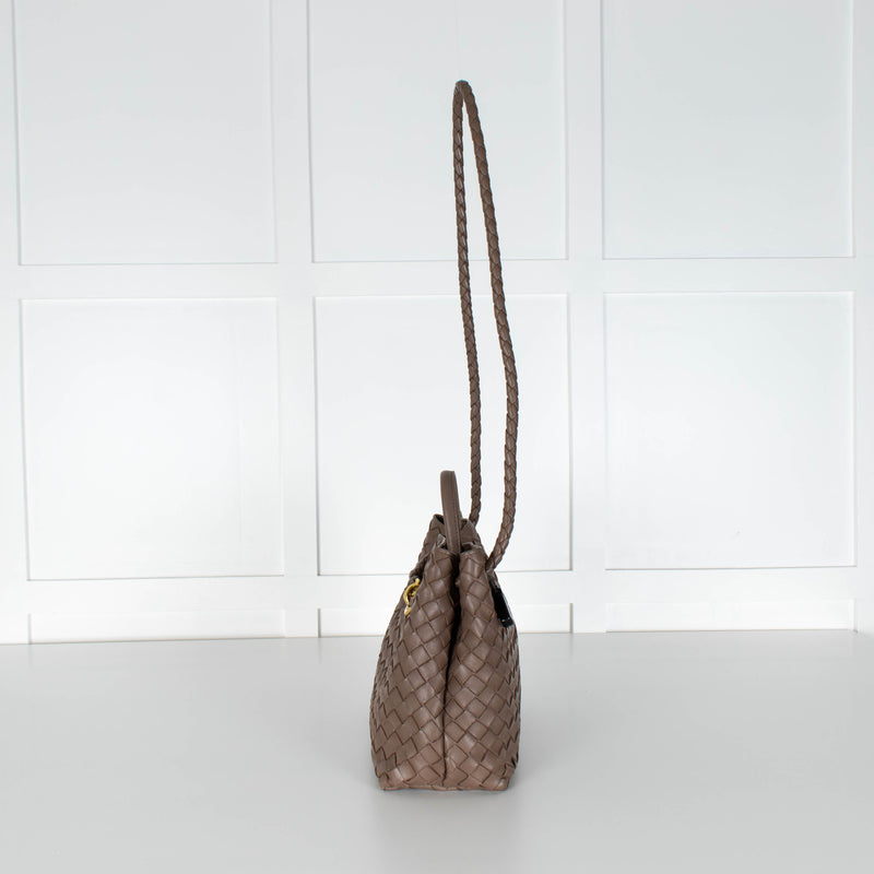 Bottega Veneta Taupe Medium Andiamo Tote Bag