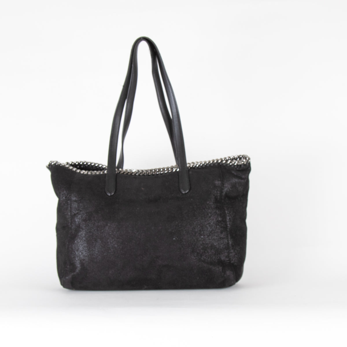 Stella McCartney Black Shimmer Falabella Tote