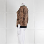 Jumper 1234 Brown Animal Print Cashmere Blend Cardigan