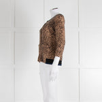 Jumper 1234 Brown Animal Print Cashmere Blend Cardigan