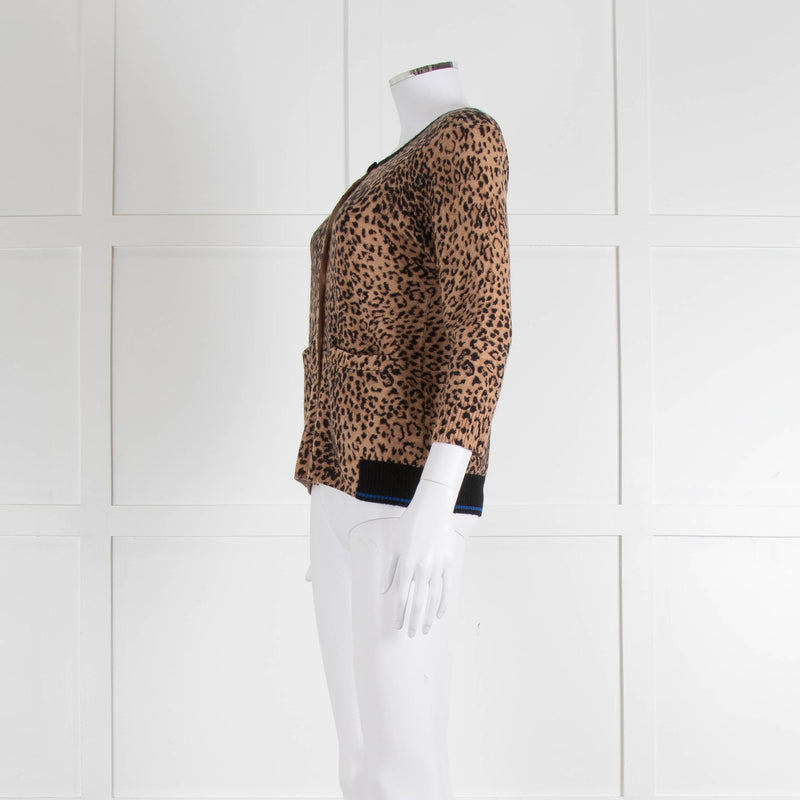 Jumper 1234 Brown Animal Print Cashmere Blend Cardigan