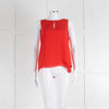 Diane Von Furstenberg Red Sleeveless Silk Double Layer Top