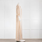 Zeus + Dione Silk Mix Ivory & Bronze Pattern Long Dress