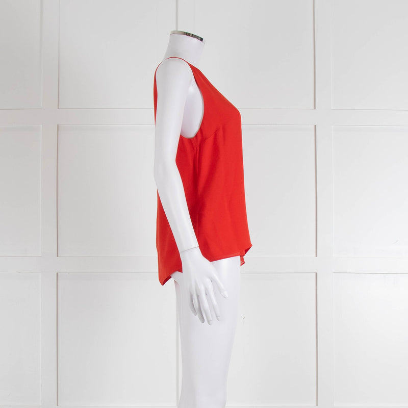Diane Von Furstenberg Red Sleeveless Silk Double Layer Top