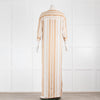 Zeus + Dione Silk Mix Ivory & Bronze Pattern Long Dress