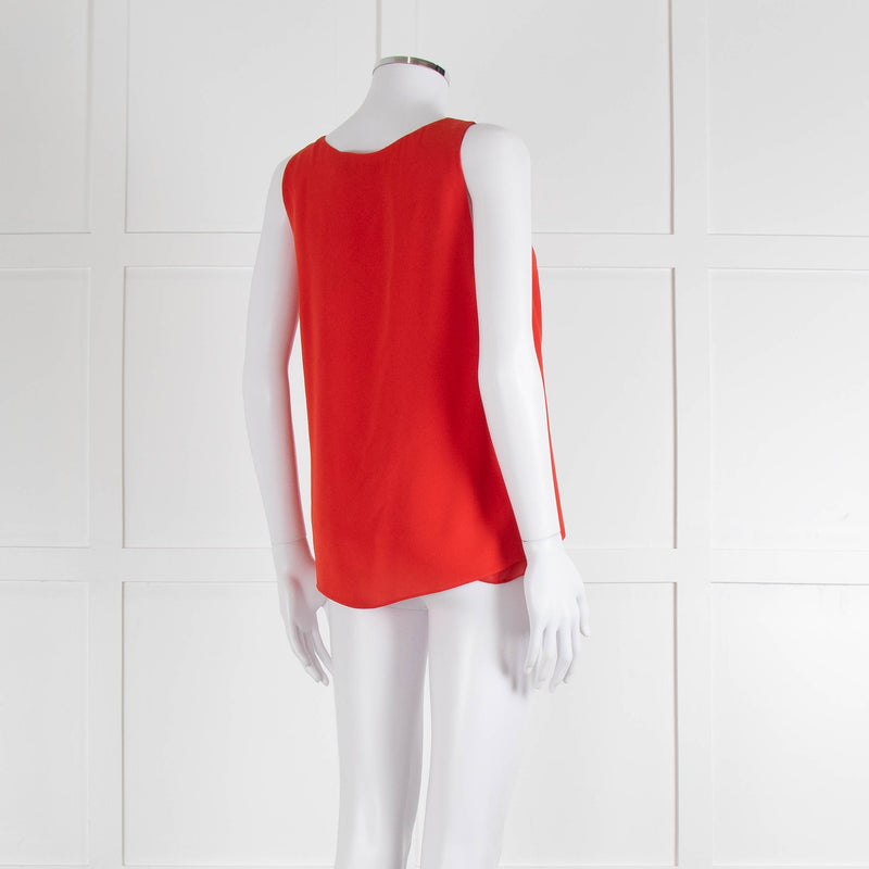 Diane Von Furstenberg Red Sleeveless Silk Double Layer Top