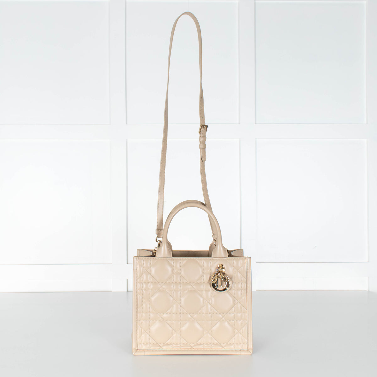 Christian Dior Small Book Tote Desert Taupe Macrocannage