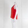 Diane Von Furstenberg Red Sleeveless Silk Double Layer Top