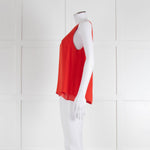 Diane Von Furstenberg Red Sleeveless Silk Double Layer Top