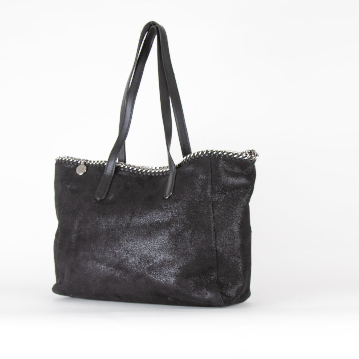Stella McCartney Black Shimmer Falabella Tote