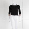 Pinko Black Diamante Trim Zip Up Cardigan