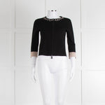 Pinko Black Diamante Trim Zip Up Cardigan