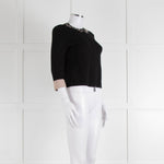 Pinko Black Diamante Trim Zip Up Cardigan