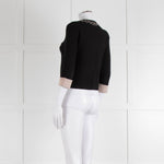 Pinko Black Diamante Trim Zip Up Cardigan