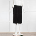 Toteme Black Suede Panel Front Split Skirt