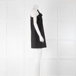 MSGM Black One Shoulder Frill Front Dress