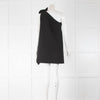 MSGM Black One Shoulder Frill Front Dress
